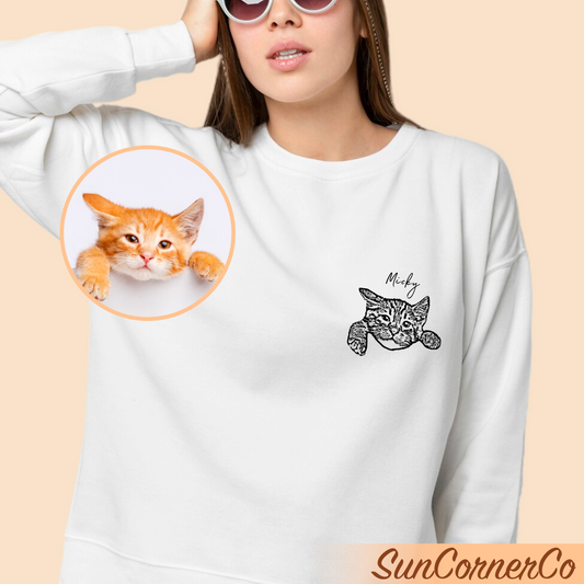 Custom Pet Sweatshirt - Top Corner Pet Photo